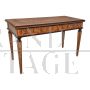 Louis XVI style large desk or table richly inlaid