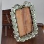 Table picture frame by Carlo Scarpa in wavy Murano glass