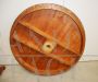 Antique round side table with geometric Rolo inlay, late 19th century