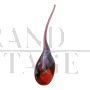 Sculpture by Alessandro Barbaro in red Murano glass