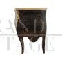 Baroque style dresser in black lacquered wood with golden top