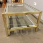 Willy Rizzo 1970s coffee table in glass and golden and chromed metal