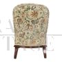 Antique living room set with sofa and armchairs in damask fabric