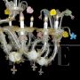 Rezzonico style boat chandelier in multicolored Murano glass