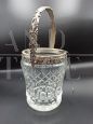 1920s ice bucket in Bohemian crystal and silver