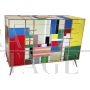 Dresser covered in multicolored Murano glass with 4 drawers