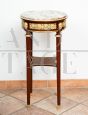 Antique Napoleon III side table in mahogany with bronzes and marble top