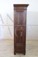 Antique 19th century poplar wood wardrobe with drawer at the base