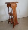 Vintage eclectic style carved wooden plant stand