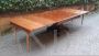 Antique 4 meter extendable table with checked inlaid top