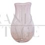 Colizza vase in pink Murano artistic glass with weavings   