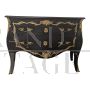 Baroque style dresser in black wood with gilt bronze decorations