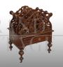 Antique Edward VII period magazine rack in solid mahogany