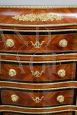 Antique Napoleon III tallboy dresser with inlays in fine woods and bronzes