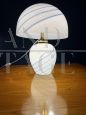 Table lamp in white and light blue Murano glass, 1970s