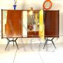 Large rosewood and glass bar cabinet with internal light, Italy 1960s