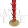 Palm tree-shaped floor lamp in red Murano glass