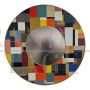 Round mirror in multicolored glass