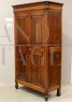 Antique Louis Philippe Capuchin wardrobe or cupboard in walnut, 19th century Italy