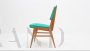 Set of 4 mid-century French dining chairs in green skai, 1950s