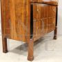 Antique Empire dresser in walnut with columns, 19th century Italy