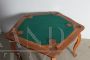 1940s Art Deco poker gaming table in elm with green baize top