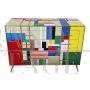 Dresser covered in multicolored Murano glass with 4 drawers