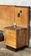 Art deco bed with bedside tables and Stilnovo lamps, 1940s - 1950s