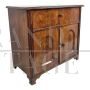 Antique style two-door walnut sideboard with drop-down compartment