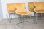 Set of six Willy Rizzo chairs in metal and brown alcantara, 1970s