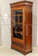 Antique Louis Philippe capuchin walnut display cabinet bookcase from the 19th century