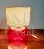 B0211 Ikea red glass table lamp from the 90s