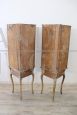 Pair of antique lacquered corner cabinets from the 18th century