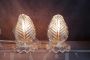 Pair of Barovier & Toso table lamps in leaf-shaped Murano glass