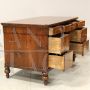 Antique Louis Philippe desk in walnut with large drawers, 19th century Italy