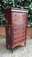 Antique mahogany veneered tallboy chest of drawers