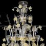 Rezzonico chandelier in golden Murano glass with yellow daffodils