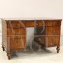 Antique Louis Philippe desk in walnut with large drawers, 19th century Italy