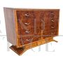 Art Deco chest of drawers in walnut briar with inlays