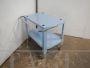 Industrial style light blue metal food trolley from the 70s