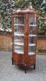 Antique Napoleon III crystal display cabinet, wavy and inlaid       