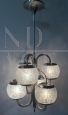 Vintage chandelier by Carlo Nason with 6 Murano glass spheres, 1960s