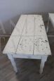 Pair of antique rustic tables in white lacquered poplar, 19th century