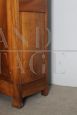 Antique Louis Philippe small wardrobe from 1850 in solid blond walnut