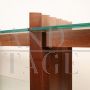 Design console attributed to Carlo Scarpa in solid wood with glass shelves