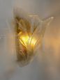 Pair of golden tulip wall lights in Murano glass