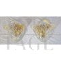 Pair of golden Murano glass leaf wall lights