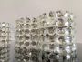 Pair of wall lights with octagonal crystal drops, Italy 80s