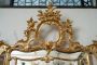 Large antique Louis Philippe mirror in gilded and carved wood