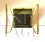 Design cantilever office chair in golden steel and green velvet, Italy 1970s